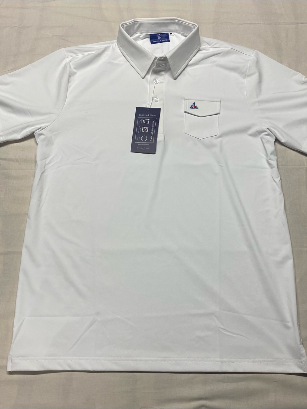 Men's Parker Hide gulf  White  Shirt with Chest Pocket - Performance Knit
